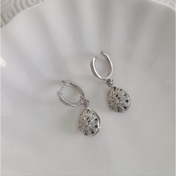 Incredible Vintage Reversible Sterling Silver Drop Dangle Crystal Earrings - Picture 5 of 9